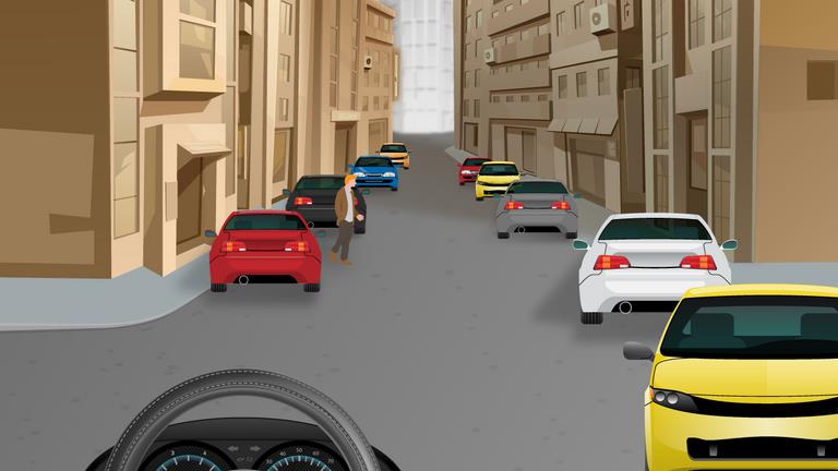 What should a driver be alert to in this area?