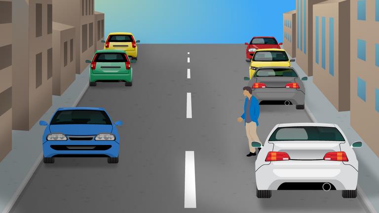 What should the driver be most conscious of in this situation?