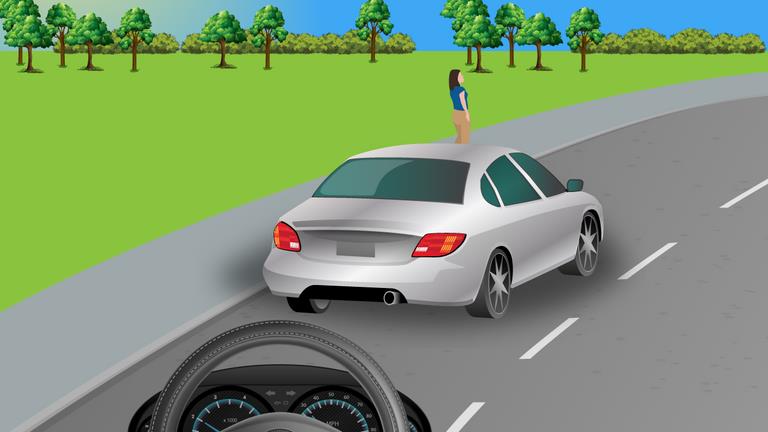 What should the driver do when approaching this situation?
