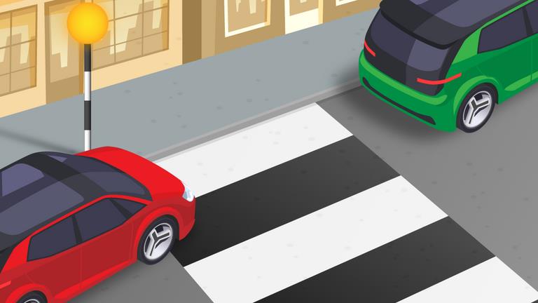 Which car, if any, is parked incorrectly?