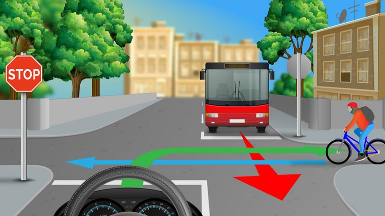 What action should the driver take?