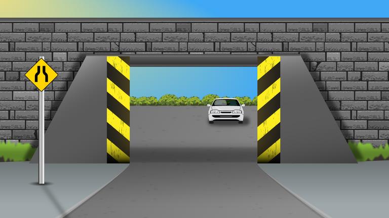 What should a driver do on the approach to this situation?
