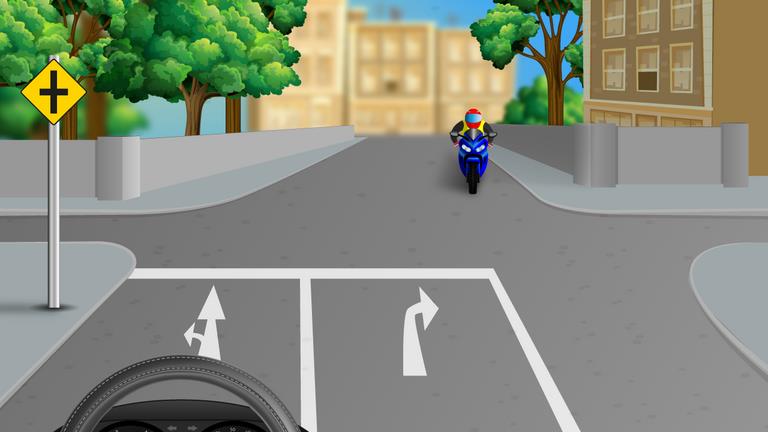What should a driver who wants to turn right do in this situation?