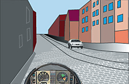 When driving on a road with tram lines why should a driver take extra care?