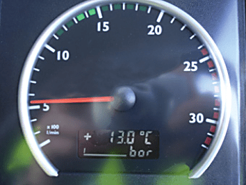What does a rev counter provide information on?