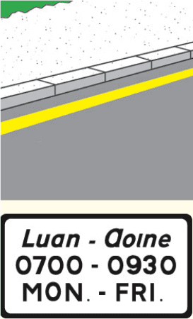 What does this road marking and information plate together mean?